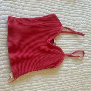 hot pink Ribbed Tank Top